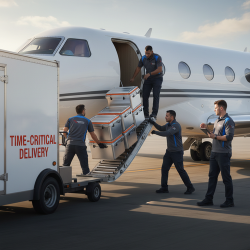 Priority catering delivery with insulated meal containers for private jet