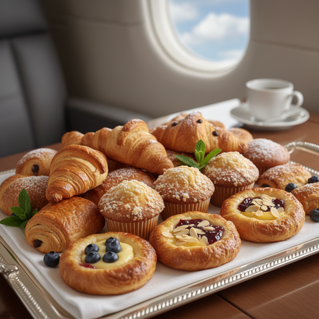 Assortment of freshly baked breakfast pastries